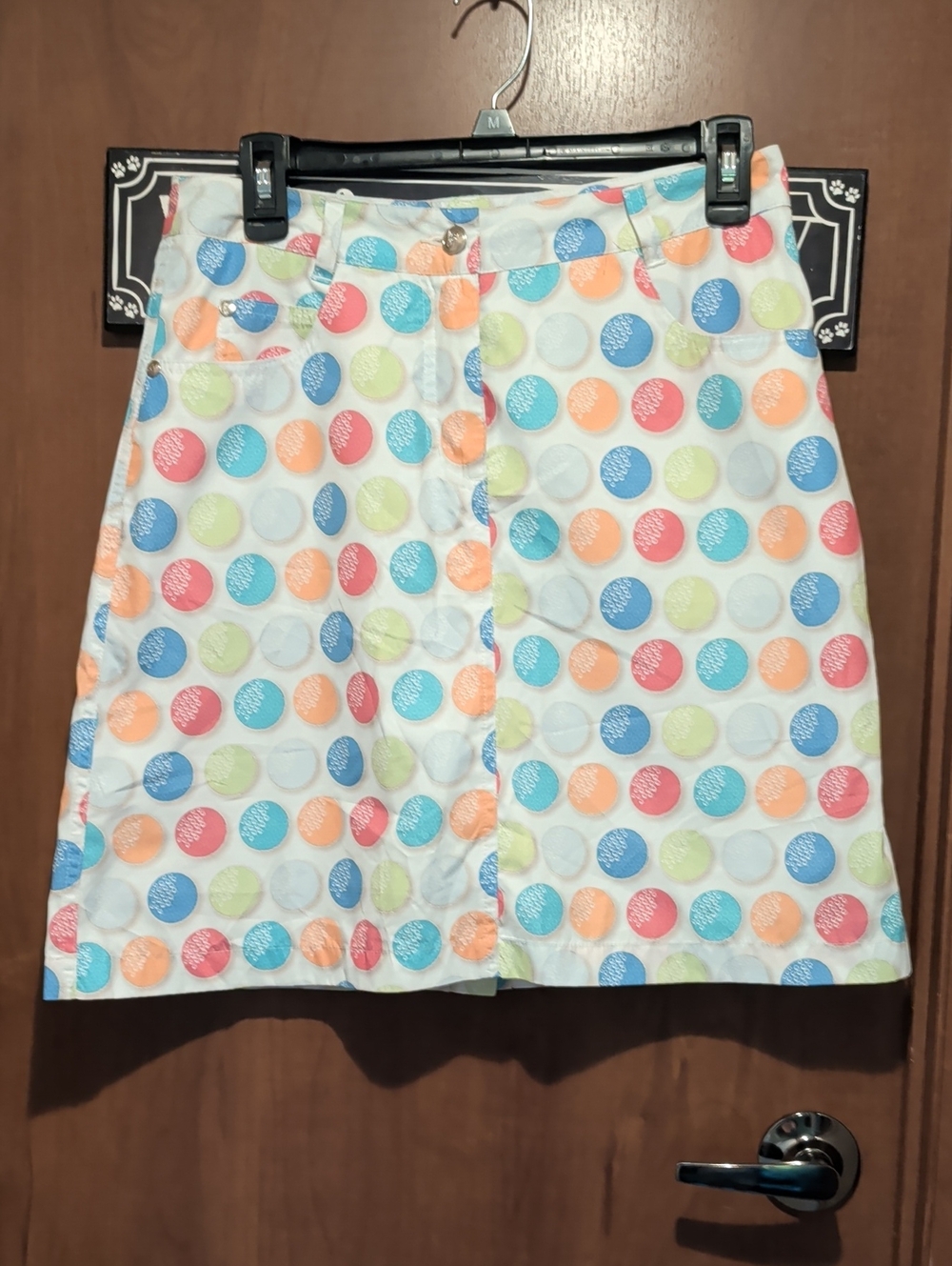 Daily Sports White Skort with Multicolor Polka Dots Golf Balls